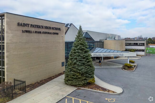 Saint Patrick High School, with the Lowell I. Stahl Cultural Centre and the Stahl Family Theatre entrance